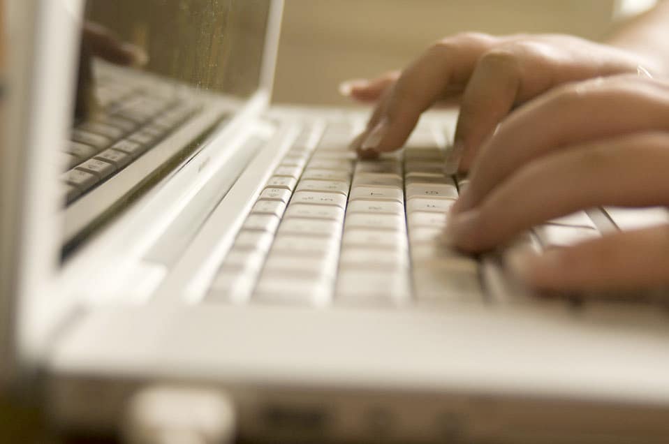 typing on a keyboard